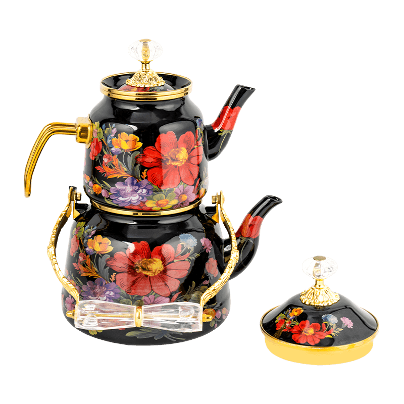 Set di teiere di smalto floreale TK618