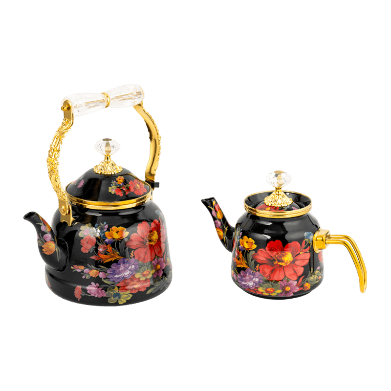 Set di teiere di smalto floreale TK618