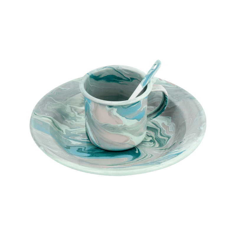 Set di teiere di smalto floreale europeo Set di teiere di smalto floreale europeo